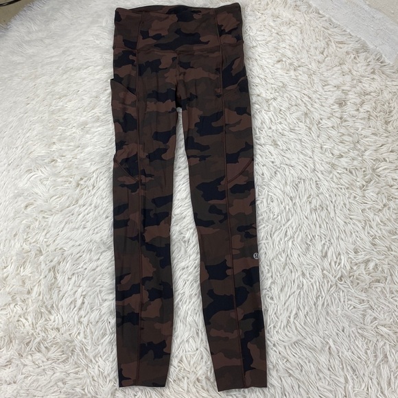 Lululemon Fast and Free Tight 25" *Non-Reflective Nulux Heritage 365 Camo Brown - Picture 1 of 6